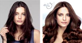 пример волос до и после процедуры реконструкция волос